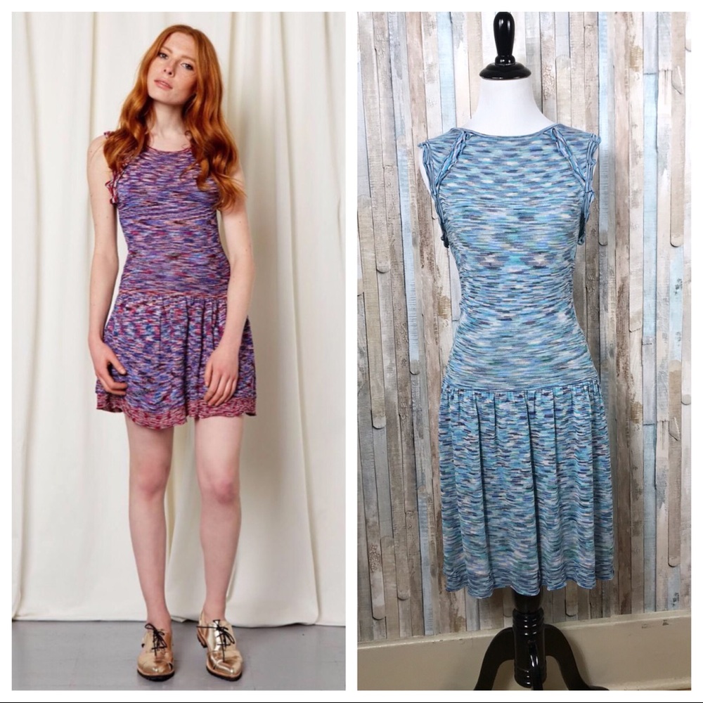 Maje 2 S Space Dye Knit Drop Waist‎ Mandala Dress